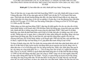 Công văn 3762-TC/TCNH chủ trương phát hành xổ số đặc biệt đáp ứng nguồn vốn cho các mục tiêu xã hội