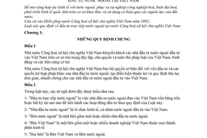 Luật Đầu tư nước ngoài tại Việt Nam 1996 52-L/CTN