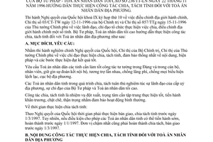 Thông tư liên tịch 236/TT-LN hướng dẫn công tác chia, tách tỉnh Toà án nhân dân địa phương