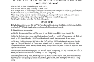 Quyết định 877-TTg quản lý thu các chương trình truyền hình nước ngoài