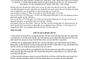 Thông tư liên tịch 1590/TT-LN hướng dẫn quy hoạch quản lý sử dụng đất đai phục vụ phát triển thể dục, thể thao