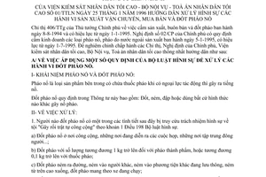 Thông tư liên ngành 01/TTLN hướng dẫn xử lý hình sự hành vi sản xuất, vận chuyển, mua bán đốt pháo nổ