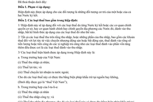 Hiệp định tránh đánh thuế hai lần thuế đánh vào thu nhập