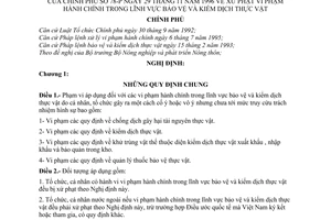 Nghị định 78-CP xử phạt vi phạm hành chính trong lĩnh vực bảo vệ và kiểm dịch thực vật