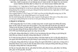 Thông tư 77-TC/TCT hướng dẫn chế độ thu, nộp quản lý lệ phí Nhà nước bảo đảm trật tự an toàn giao thông đường bộ đô thị