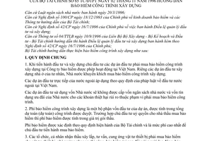 Thông tư 65-TC/ĐTPT hướng dẫn bảo hiểm công trình xây dựng