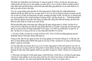 Chỉ thị 21/CT-UB năm 1996 quản lý vũ khí vật liệu nổ công cụ hỗ trợ Bến Tre