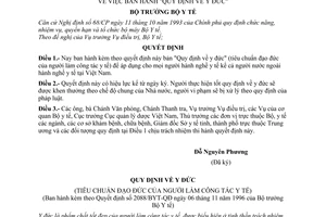 Quyết định 2088/BYT-QĐ "Quy định về Y đức"