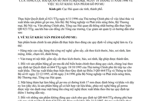 Công văn 3658/TCHQ-GSQL xuất khẩu sản phẩm gỗ pơmu