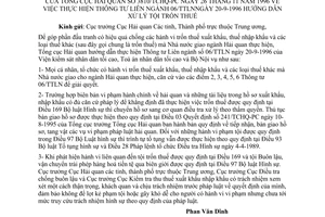 Công văn 3810/TCHQ-PC thực hiện TTLN 06/TTLN hướng dẫn xử lý tội trốn thuế