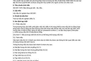Tiêu chuẩn Việt Nam TCVN 6129:1996 (ISO 605:1991) về đậu đỗ - xác định tạp chất, cỡ hạt, mùi lạ, côn trùng, loài và giống - phương pháp thử do Bộ Khoa học Công nghệ và Môi trường ban hành