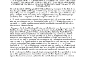 Thông tư 71-TC/KBNN trả lại vàng bạc tư trang tạm giữ đối tượng đã xử lý bổ sung Quyết định 17/TTg