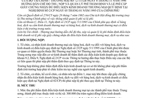 Thông tư liên tịch 72-TT/LB chế độ thu nộp quản lý phí thẩm định phí cấp giấy chứng nhận đủ điều kiện kinh doanh thương mại hướng dẫn Nghị định 2/CP