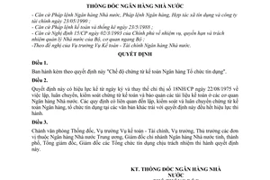 Quyết định 321/QĐ-NH2  Chế độ chứng từ kế toán Ngân hàng Tổ chức tín dụng