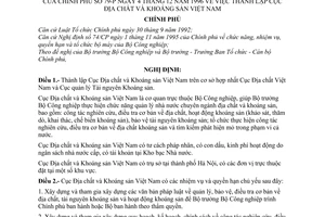 Nghị định 79-CP thành lập Cục Địa chất và Khoáng sản Việt Nam