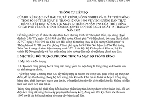 Thông tư liên tịch 10-TT/LB thực hiện Quyết định 556/TTg bổ sung Quyết định 327/CT vốn ngân sách nhà nước
