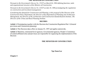 Decision No. 682/BXD-CSXD promulgating Vietnam’s construction regulation