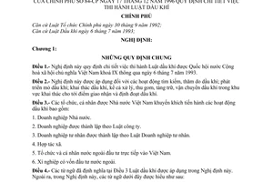 Nghị định 84-CP hướng dẫn thi hành Luật dầu khí