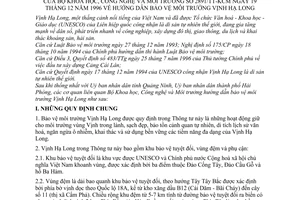 Thông tư 2891/TT-KCM hướng dẫn bảo vệ môi trường vịnh Hạ Long