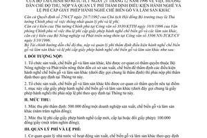 Thông tư 80-TC/TCT chế độ thu nộp quản lý phí thẩm định điều kiện hành nghề lệ phí cấp giấy phép chế biến gỗ lâm sản