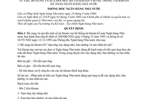 Quyết định 353/QĐ-NH2 sửa đổi tài khoản hệ thống tài khoản kế toán NHNN