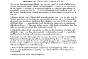 Chỉ thị 42/CT-UB-KT chống hành vi nâng giá, gây đột biến giá địa bàn thành phố Hồ Chí Minh dịp Tết nguyên đán Đinh Sửu 1997