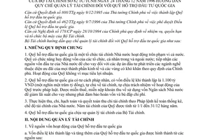 Thông tư 82-TC/TCNH hướng dẫn quy chế quản lý tài chính quỹ hỗ trợ đầu tư quốc gia