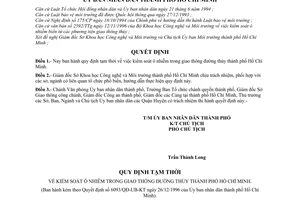 Quyết định 6093/QĐ-UB-KT quy định tạm thời kiểm soát ô nhiễm giao thông đường thủy thành phố Hồ Chí Minh