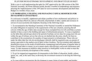 Decision No. 984-TTg of December 30 ,1996, of the Prime Minister on a number of undertakings and measures for conducting the 1997 plan for socio-economic development and draft state budget