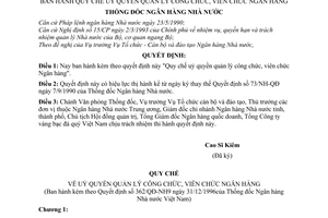 Quyết định 362/QĐ-NH9 Quy chế uỷ quyền quản lý công chức, viên chức Ngân hàng