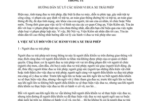 Thông tư 10/TTLB xử lý hành vi đua xe trái phép