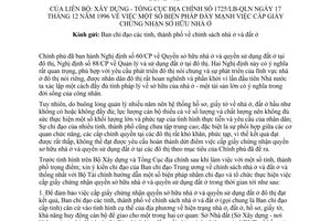 Công văn 1725/LB-QLN biện pháp đẩy mạnh việc cấp giấy chứng nhận sở hữu nhà ở