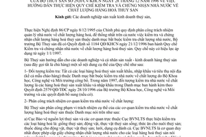 Công văn 2920-CV/KHCN hướng dẫn thực hiện Quy chế kiểm tra và chứng nhận Nhà nước về chất lượng hàng hoá thuỷ sản