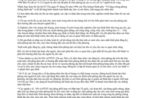 Chỉ thị 13/CT-UB năm 1997 phòng chống bệnh dại trên gia súc Bến Tre