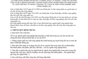 Thông tư 08/1997/TT-KHĐT quy định danh mục ngành nghề công nghiệp khuyến khích hạn chế cấm đầu tư khu công nghiệp công nghệ cao