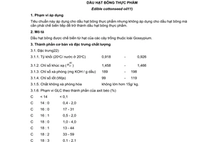 Tiêu chuẩn Việt Nam TCVN 6310:1997 (CODEX STAN 22 - 1981) về dầu hạt bông thực phẩm do Bộ Khoa học Công nghệ và Môi trường ban hành