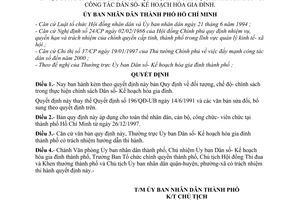 Quyết định 7312/QĐ-UB-NCVX sửa đổi ban hành bản quy định chế độ chính sách công tác dân số- kế hoạch hóa gia đình