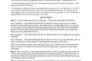 Quyết định 22/1998/QĐ-UB-NC cho phép thành lập Hội Lương thực Thực phẩm