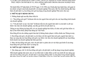 Thông tư 01/1998/TT-BTC hướng dẫn chi phí dịch vụ, hoa hồng môi giới doanh nghiệp Nhà nước