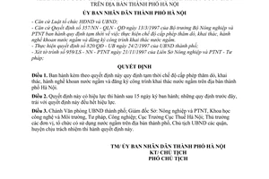 Quyết định 54/QĐ-UB quy định tạm thời hành nghề cấp phép thăm dò khai thác nước ngầm