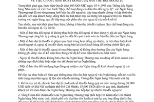 Chỉ thị 01/1998/CT-NHNN7 chấn chỉnh hoạt động bàn thu đổi ngoại tệ