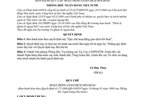 Quyết định 17/1998/QĐ-NHNN7  Quy chế hoạt động giao dịch hối đoái