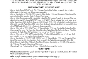 Quyết định 14/1998/QĐ-NHNN2 Quy định về quản lý tài chính, tài sản đối với Ban quản lý các dự án ngân hàng