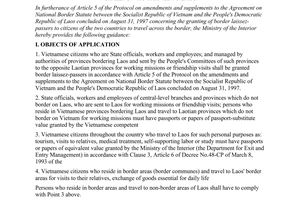 Circular No. 16/1998/TT-BNV of January 12, 1998, guiding the granting of border laissez-passers to Vietnamese citizens who travel to laos