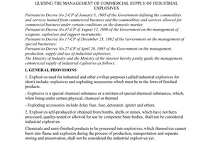 Joint circular No.01/1998/TTLT-CN-NV of January 13, 1998 guiding the management of commercial supply of industrial explosives