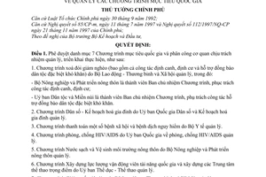 Quyết định 05/1998/QĐ-TTg quản lý các chương trình mục tiêu quốc gia