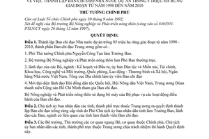 Quyết định 07/1998/QĐ-TTg thành lập Ban Chỉ đạo Nhà nước dự án