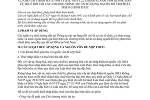 Thông tư 11/1998/TT-BTC hướng dẫn thuế chương trình dự án sử dụng nguồn hỗ trợ phát triển chính thức