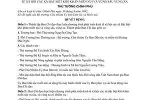 Quyết định 13/1998/QĐ-TTg thành lập Ban Chỉ đạo chương trình phát triển kinh tế xã hội xã đặc biệt khó khăn miền núi vùng sâu vùng xa