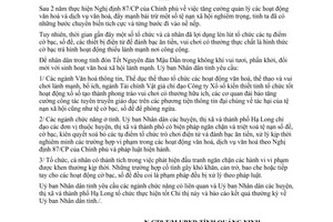 Chỉ thị 04/1998/CT-UB cấm trò chơi điện tử máy đánh bạc ăn tiền Quảng Ninh